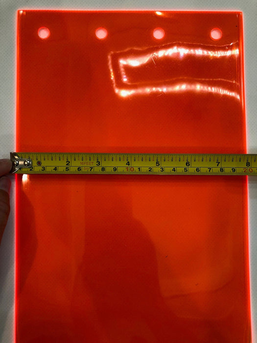 8" X .08" Replacement Strip Orange From 72" long each with holes.