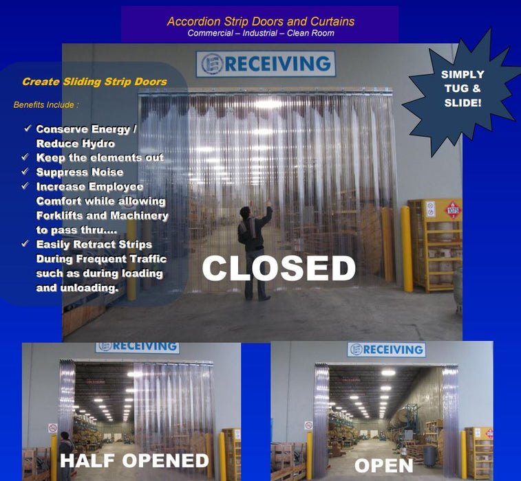 Accordion Sliding Strip Curtain Doors