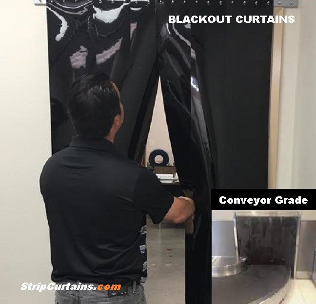 Black Strip Curtain Door Kit "Blackout Strip Curtains"