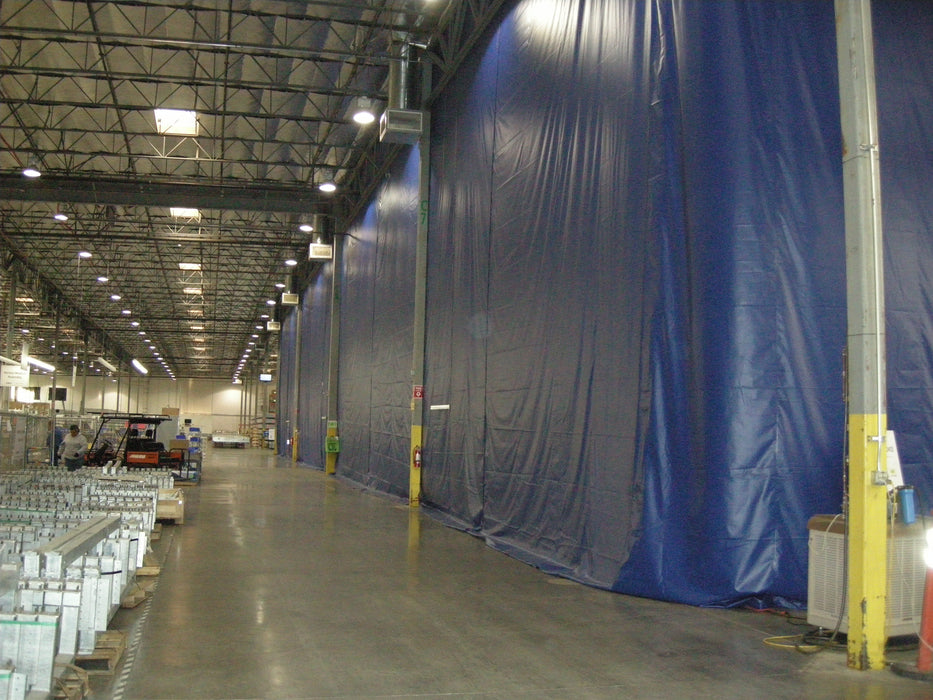 Build Common Warehouse Dividers 18 OZ Industrial Strength - Vinyl Coated Nylon - Fire Rated Materials