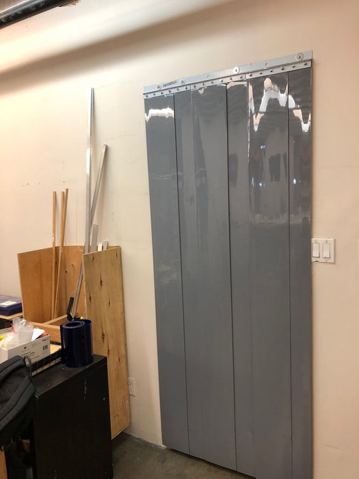 8" X .08" Gray Opaque PVC Replacement Strip From 72" long each with holes.